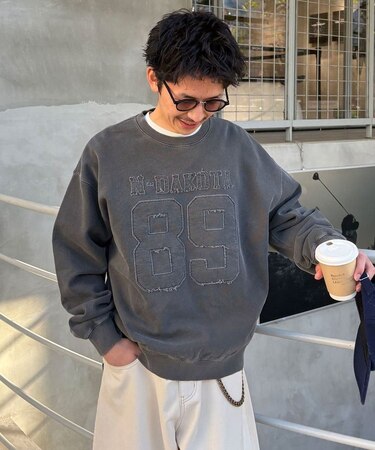 【Ciaopanic】フリンジフェルトピグメントスウェット