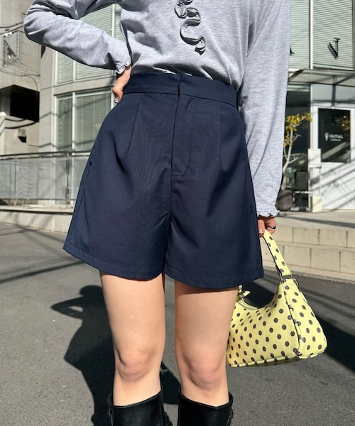 XS aloネイビー ハイウエストショートパンツ Ciaopanic】ハイウエスト美脚ショートパンツ／セットアップ｜パル