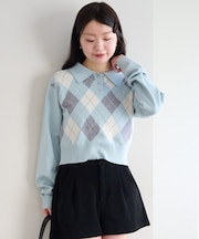 【Kastane】アーガイルポロニット