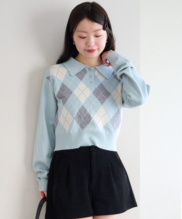 【Kastane】アーガイルポロニット