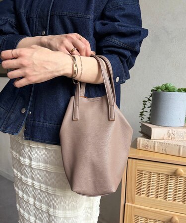 シンセティックレザーミニバッグ