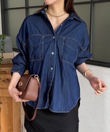 両ポケ前後差デニムシャツ