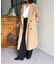 ノーカラーロングトレンチコート