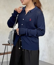 【U.S. POLO ASSN.】シアーリブカーディガン