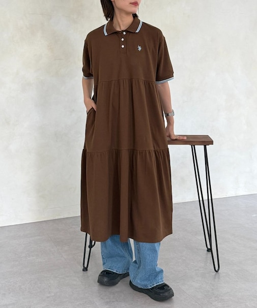 【U.S. POLO ASSN.】鹿の子ポロワンピース