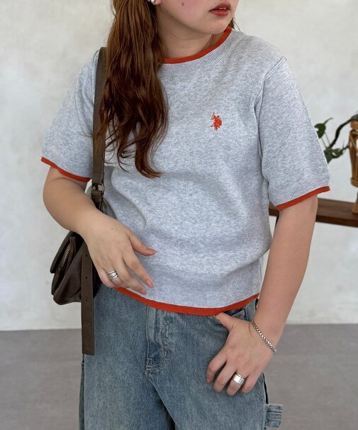 【U.S. POLO ASSN.】フェイクレイヤードスウェットライクプルオーバー
