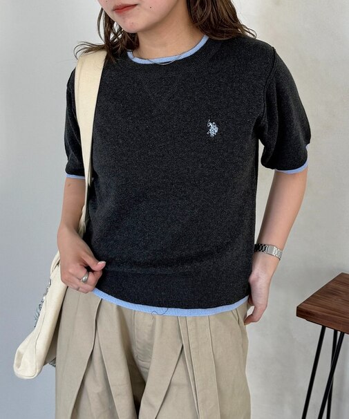 【U.S. POLO ASSN.】フェイクレイヤードスウェットライクプルオーバー