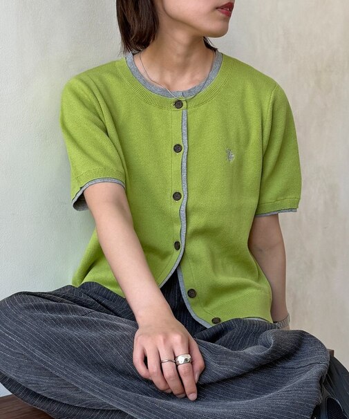 【U.S. POLO ASSN.】フェイクレイヤードスウェットライクカーディガン