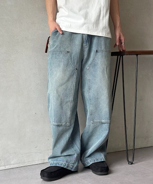 ダブルニーバレルデニム