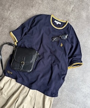 【U.S. POLO ASSN.】配色リブ鹿の子T