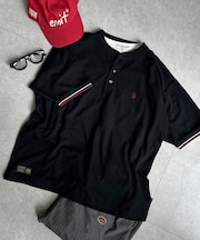 【U.S. POLO ASSN.】配色リブ鹿の子ヘンリー