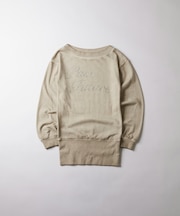 【WHO'S WHO gallery】ラインストーンロゴオフショルスウェット