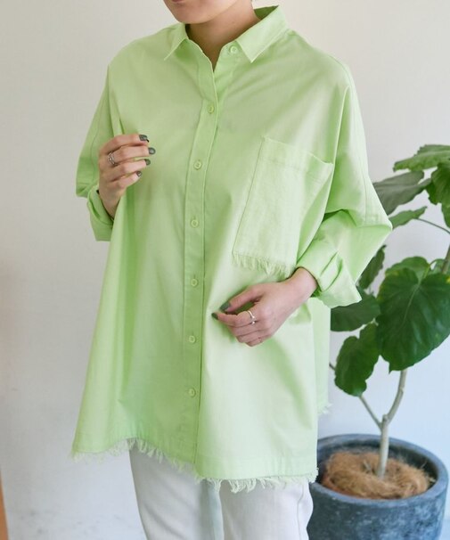 【ear PAPILLONNER】オーバーサイズフリンジシャツ