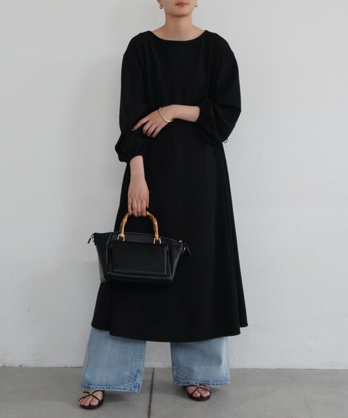 【Loungedress】シャーリングワンピース