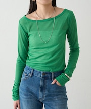 【Loungedress】ラウンドシアーカットソー