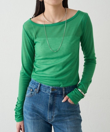 【Loungedress】ラウンドシアーカットソー