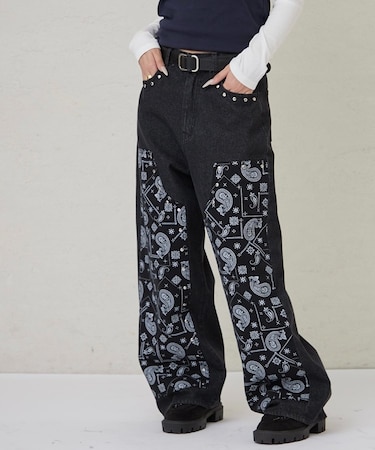 【WHO'S WHO gallery】ペイズリーダブルニーデニム