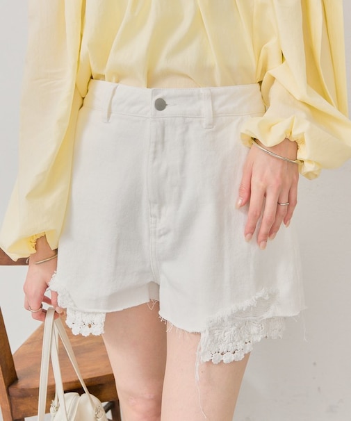 【mystic】レースポケットショートパンツ