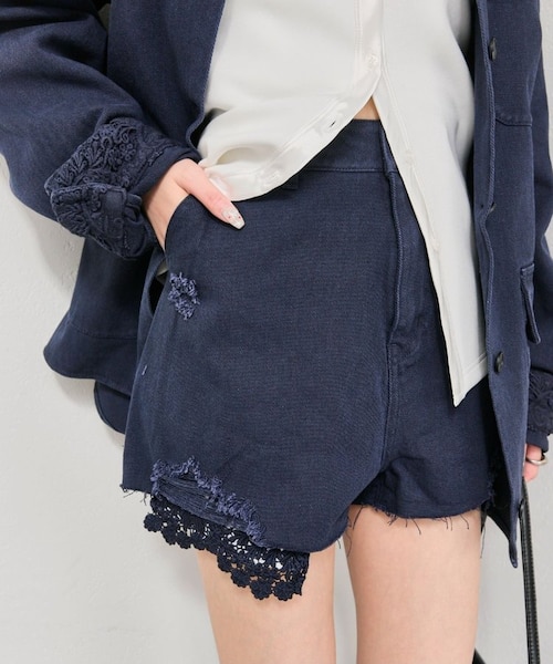【mystic】 裾レースツイルジャケット&レースポケットショートパンツSET mystic】レースポケットショートパンツ｜パルグループアウトレットの