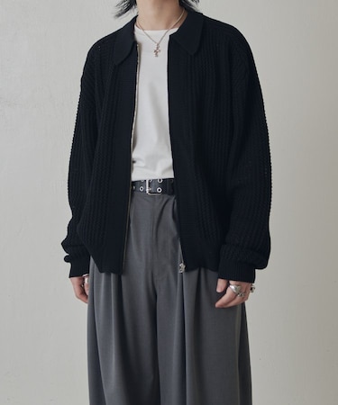 【Lui's】リリーヤーンジップニットブルゾン