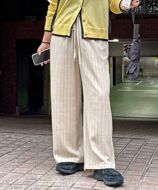 麻混イージーパンツ