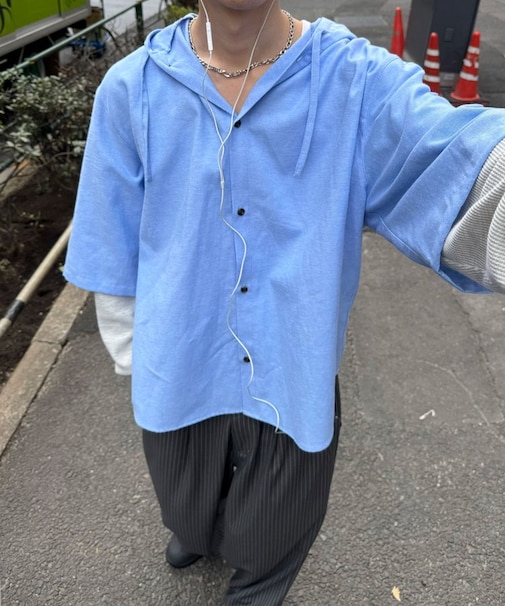 【Ciaopanic】ワッフル袖切替シャツパーカー