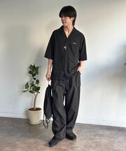 【3点セット】ストレッチナイロンシャツセットアップ