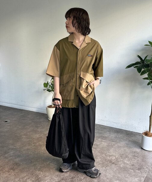 【3点セット】ストレッチナイロンシャツセットアップ