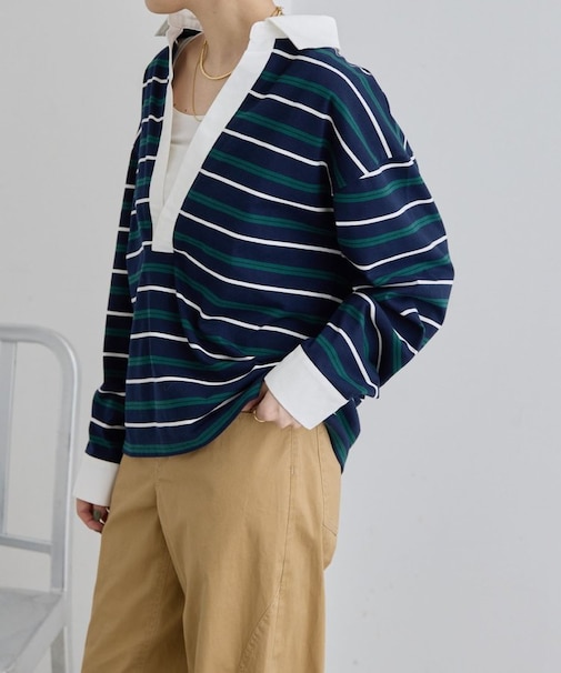 【ear PAPILLONNER】ボーダーポロシャツ【SUM1 STYLE】