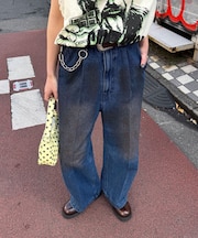 【Ciaopanic】ワンタックストレートデニムパンツ