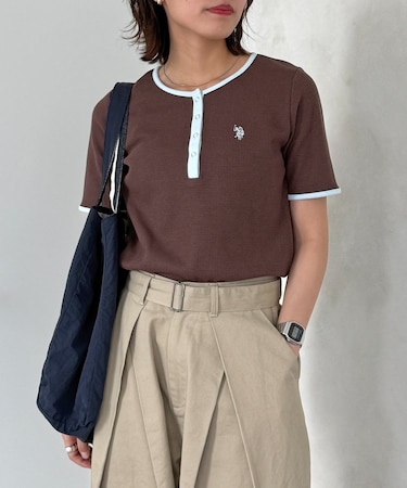 【U.S. POLO ASSN.】ワッフルヘンリーT