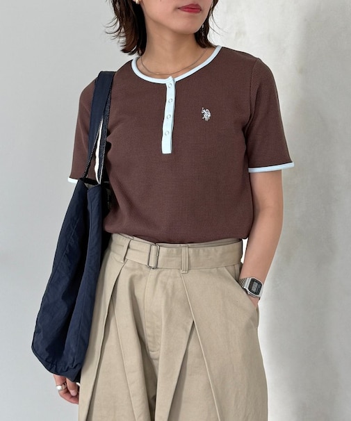 【U.S. POLO ASSN.】ワッフルヘンリーT