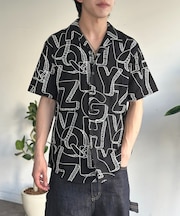 総柄刺繍開襟シャツ