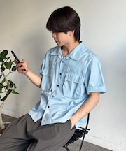 クロップドブロード開襟シャツ