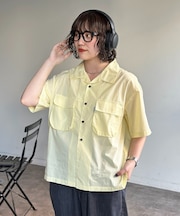 クロップドブロード開襟シャツ