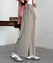 2タック冷感イージーワイドパンツ