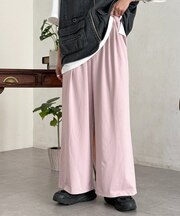 2タック冷感イージーワイドパンツ