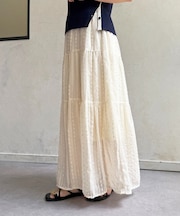 フリンジドットティアードスカート