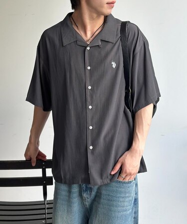 【U.S. POLO ASSN.】シルクタッチ開襟シャツ
