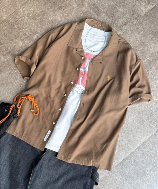 【U.S. POLO ASSN.】シルクタッチ開襟シャツ