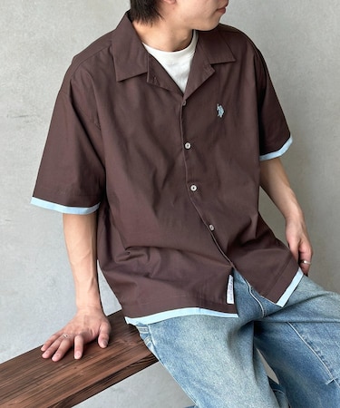 【U.S. POLO ASSN.】フェイクレイヤー半袖シャツ