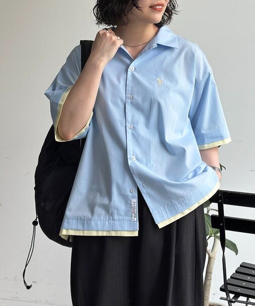 【U.S. POLO ASSN.】フェイクレイヤー半袖シャツ