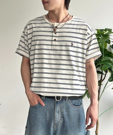 【U.S. POLO ASSN.】ボーダーヘンリーT