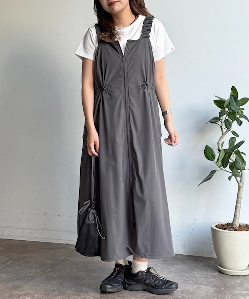 2点分  タグ付き ストレッチ ワンピース 2点セット】ストレッチナイロンパッカブルジップワンピース｜パル