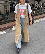 【2点セット】ストレッチナイロンパッカブルジップワンピース