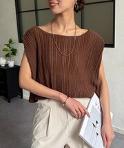 プリーツドルマンニットプルオーバー