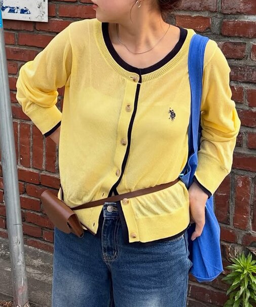 【U.S. POLO ASSN.】フェイクレイヤードシアーカーディガン