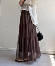 シアーティアードフレアスカート