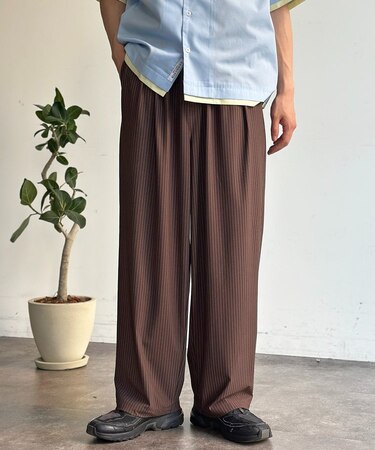 接触冷感タックワイドスラックス