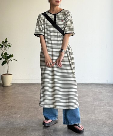 【U.S. POLO ASSN.】ワッフルヘンリーワンピース